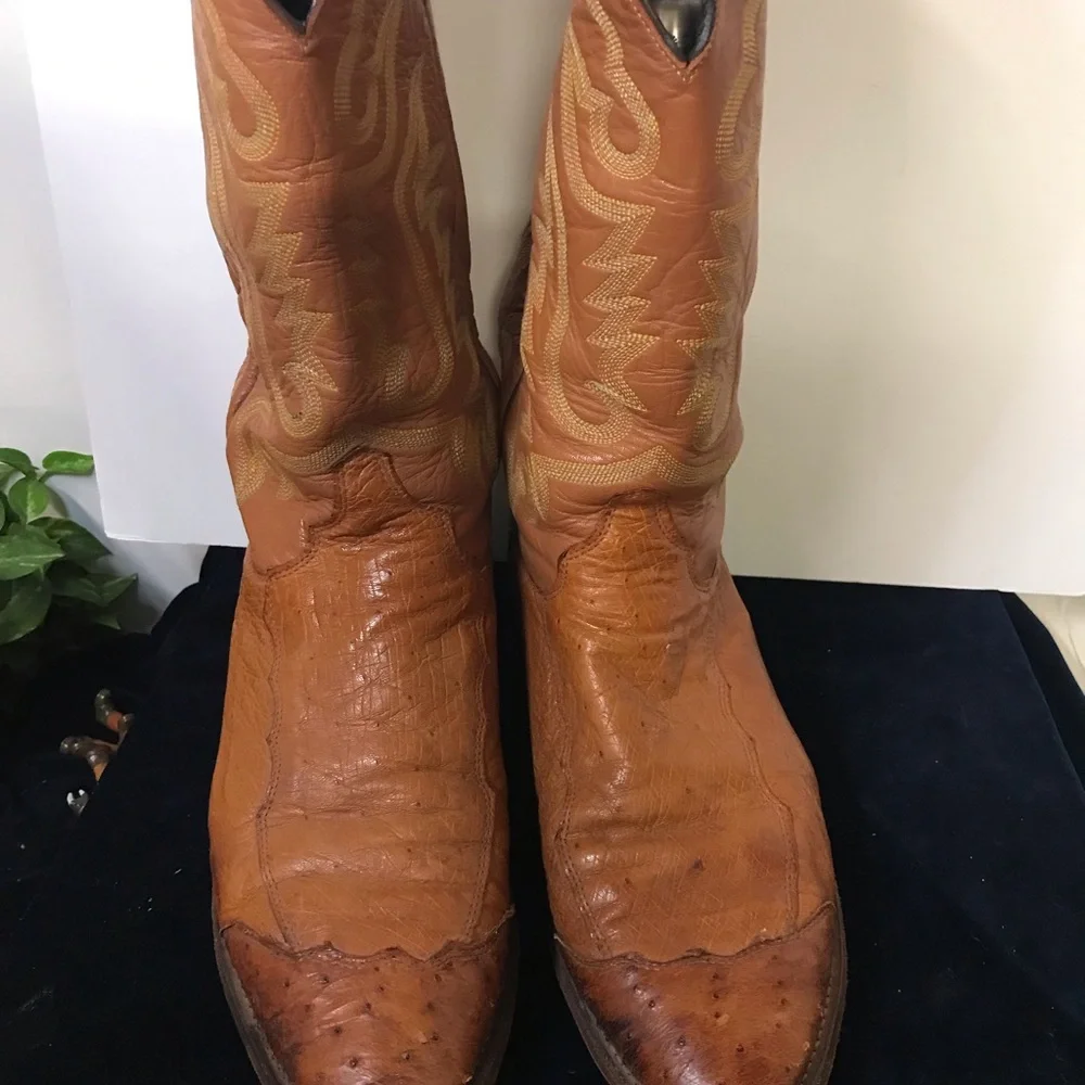 Men's Western Leather Boots - Brown